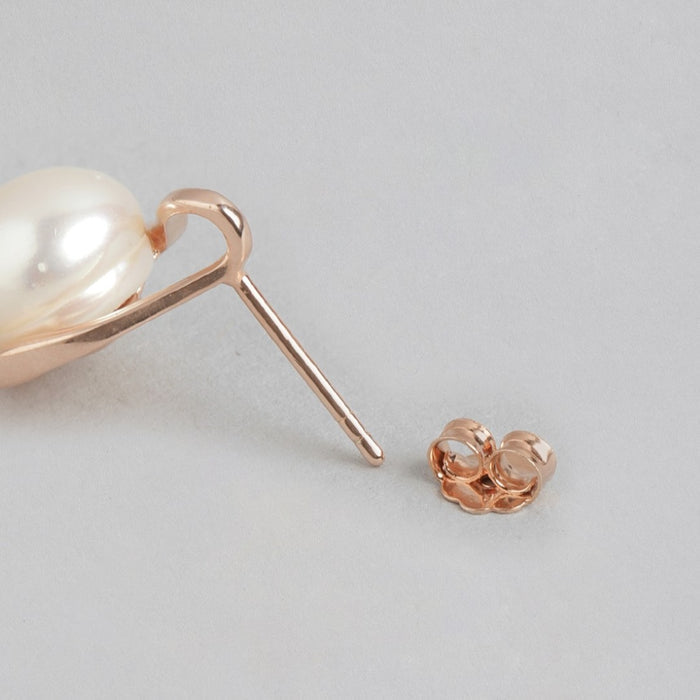 Pearlescent Harmony CZ Rose Gold-Plated 925 Sterling Silver Earrings