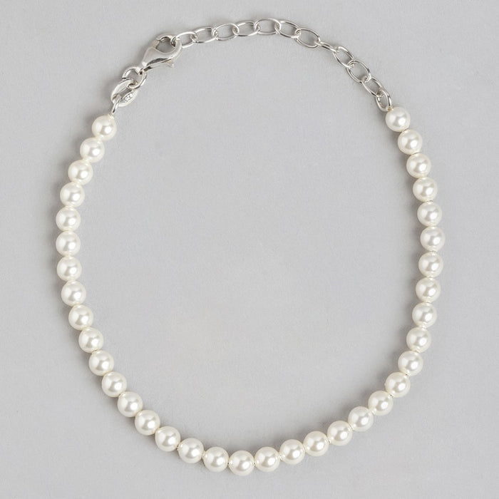 Pearlescent Opulence Rhodium-Plated 925 Sterling Silver Bracelet