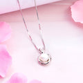 Pearlescent Radiance Charm Rhodium-Plated 925 Sterling Silver Pendant with Chain