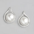 Pearlescent Radiance CZ Rhodium Plated 925 Sterling Silver Earrings