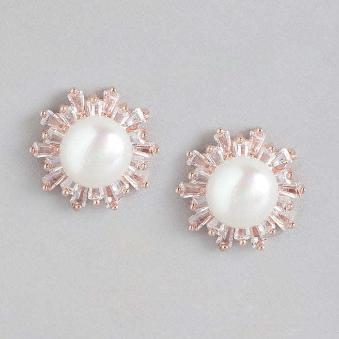 Pearlescent Radiance Rose Gold-Plated 925 Sterling Silver Jewelry Set
