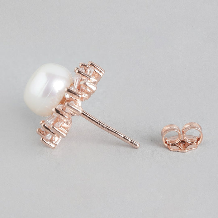 Pearlescent Radiance Rose Gold-Plated 925 Sterling Silver Jewelry Set