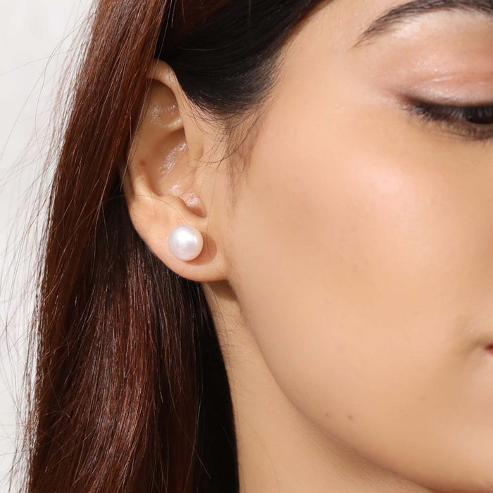 Pearlescent Whispers - Delicate Dot Pearl 925 Silver Earrings