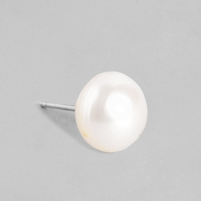 Pearlescent Whispers - Delicate Dot Pearl 925 Silver Earrings