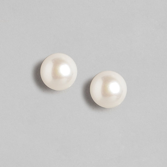 Pearlescent Whispers - Delicate Dot Pearl 925 Silver Earrings