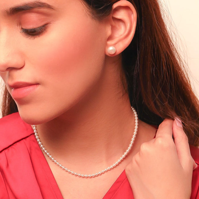 Pearlescent Whispers Rhodium-Plated 925 Sterling Silver Jewelry Set