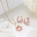 Pearls of Adoration Rose Gold CZ & Pearl 925 Sterling Silver Jewelry Set