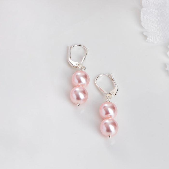 Pearly Radiance Rhodium-Plated 925 Sterling Silver Earrings