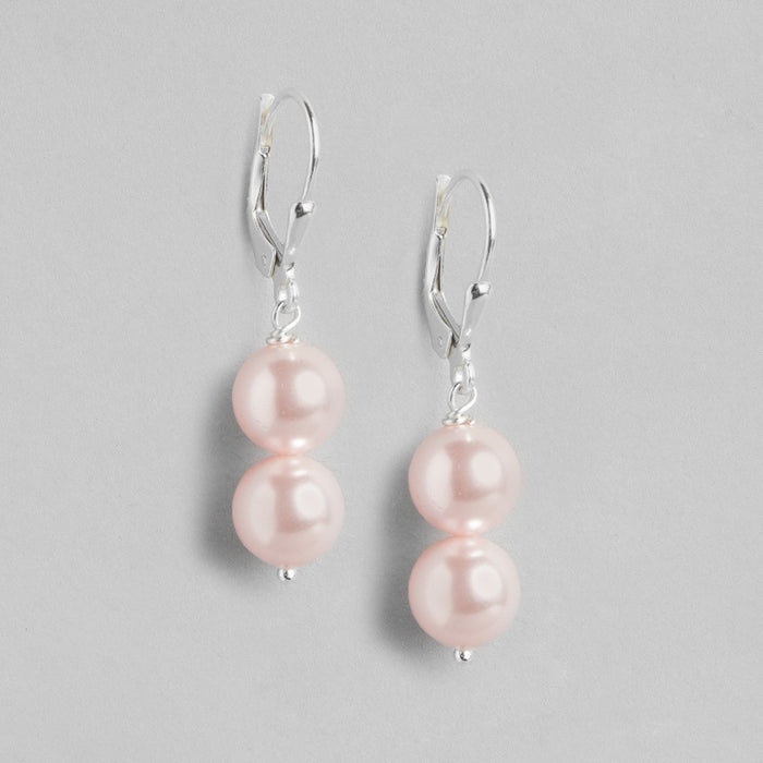 Pearly Radiance Rhodium-Plated 925 Sterling Silver Earrings