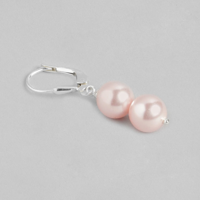 Pearly Radiance Rhodium-Plated 925 Sterling Silver Earrings