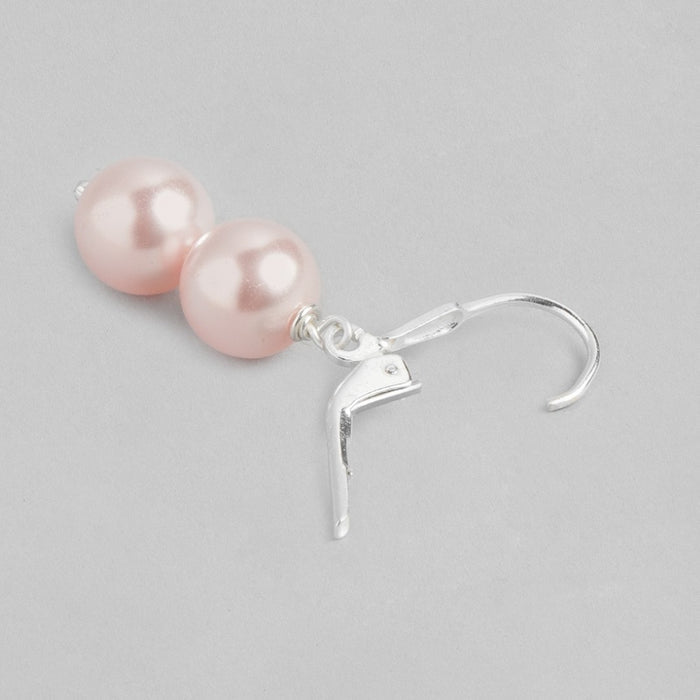 Pearly Radiance Rhodium-Plated 925 Sterling Silver Earrings