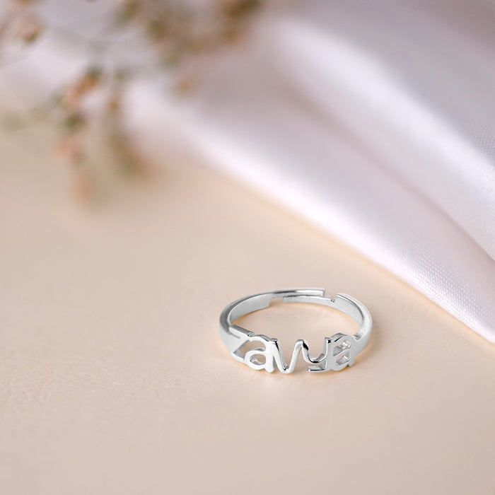 Personalized Eternal Rhodium Plated Ring 925 Sterling Silver (Adjustable)