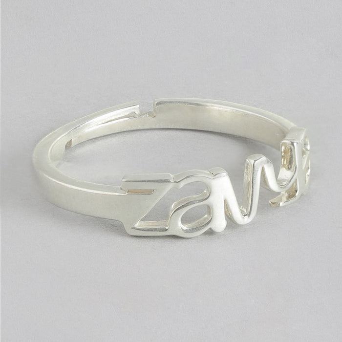 Personalized Eternal Rhodium Plated Ring 925 Sterling Silver (Adjustable)