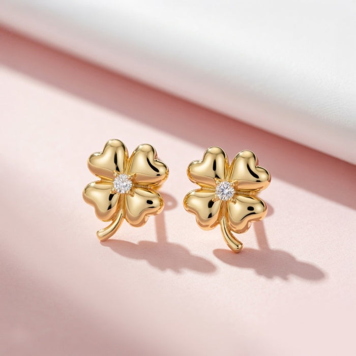 Petal Glow Gold Plated 925 Silver Stud Earrings