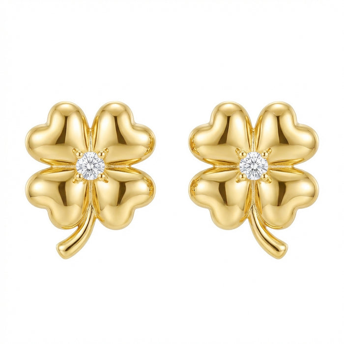 Petal Glow Gold Plated 925 Silver Stud Earrings