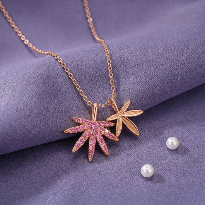 Petal Glow Rose Gold 925 Sterling Silver Necklace
