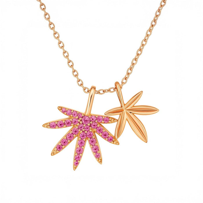 Petal Glow Rose Gold 925 Sterling Silver Necklace