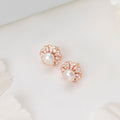 Petals and Pearls Rose Gold-Plated 925 Sterling Silver Floral Earrings