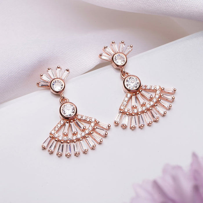 Petals of Elegance Rose Gold-Plated 925 Sterling Silver Earrings