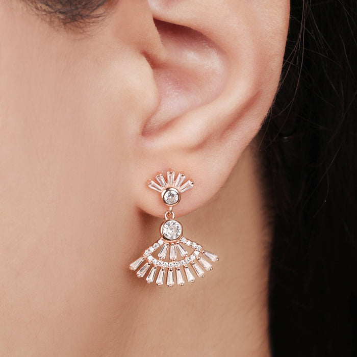 Petals of Elegance Rose Gold-Plated 925 Sterling Silver Earrings