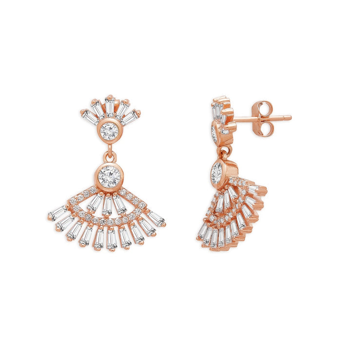 Petals of Elegance Rose Gold-Plated 925 Sterling Silver Earrings