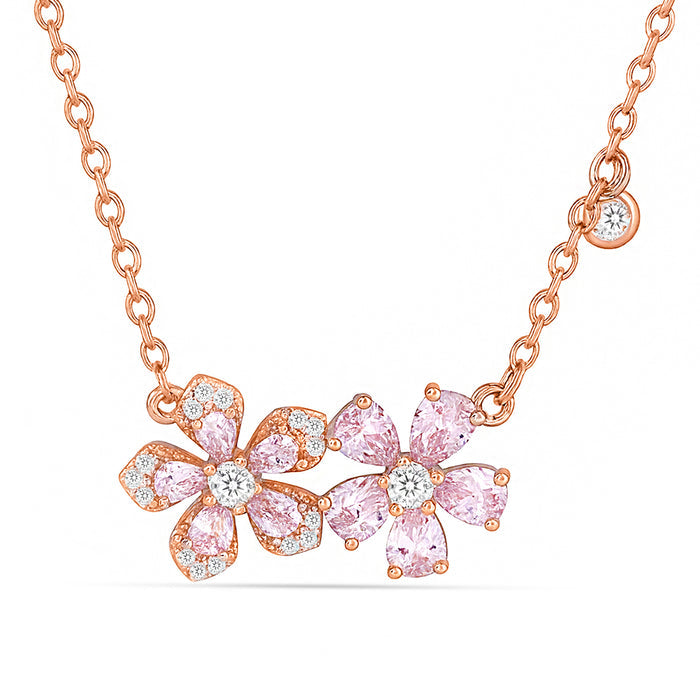 Pink Bloom Symphony Rose Gold Plated Necklace