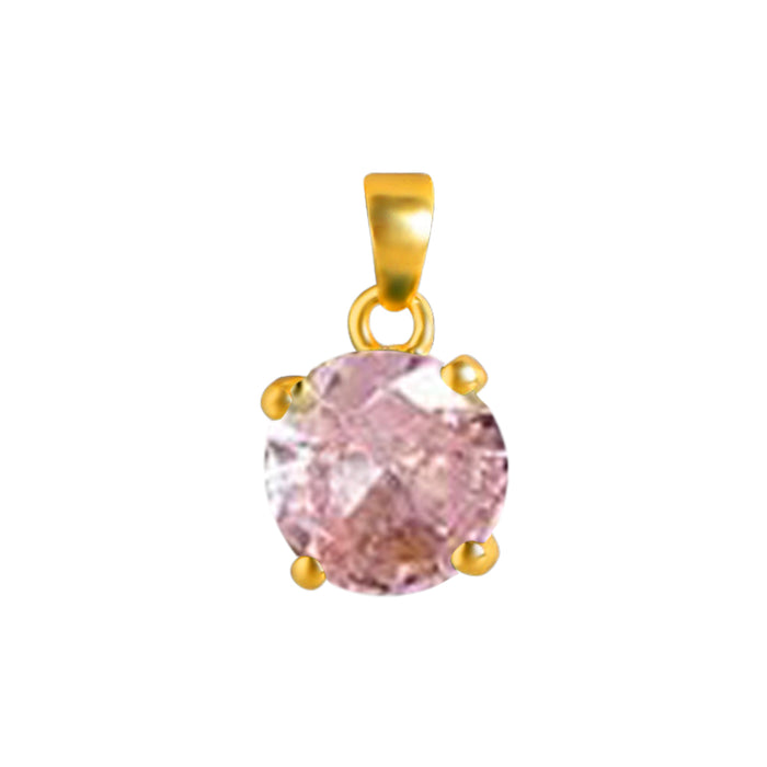 Pink Elegance: Gold-Plated 925 Sterling Silver Pendent with Chain