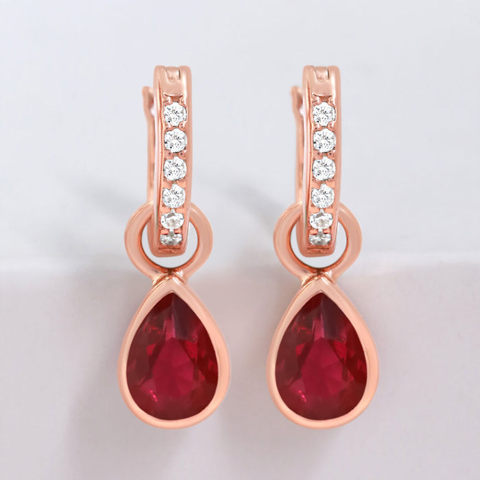 Pink Elegance Rose Gold Plated 925 Sterling Silver Earrings