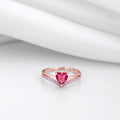925 Sterling Silver Pink Heart Rose Gold Plated 925 Sterling Silver Ring for Women – Zavya