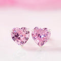 Pink Solitaire Rhodium Plated 925 Silver Stud Earrings