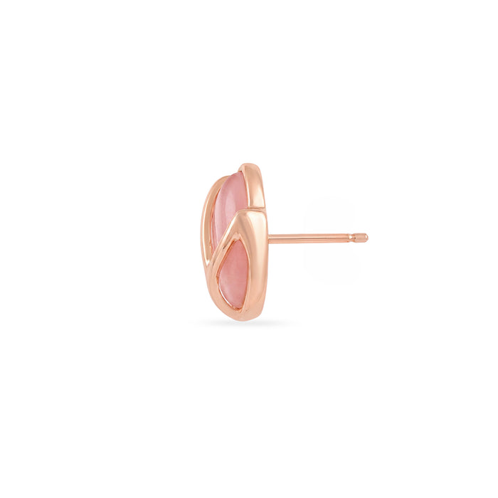 Pink Stone Rose Gold Plated 925 Sterling Silver Earrings