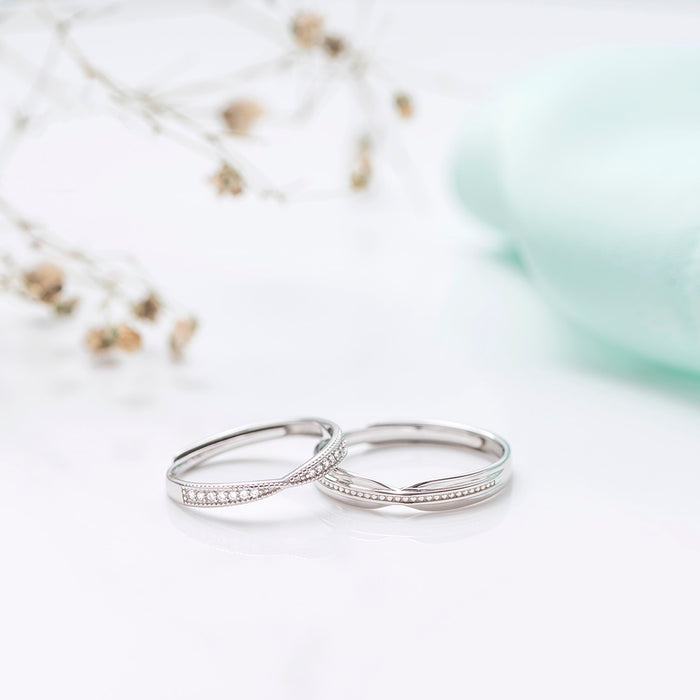Plain CZ 925 Sterling Silver Couple Ring (Adjustable)