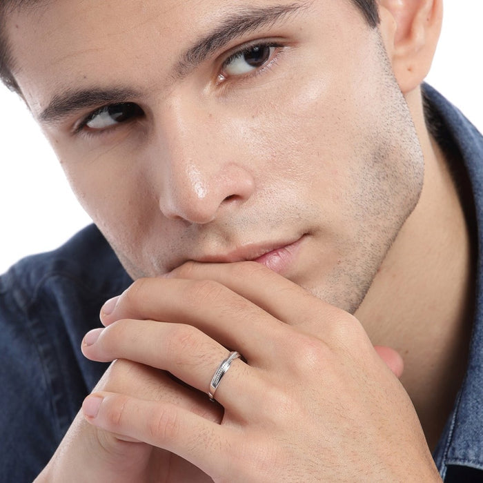 Plain CZ 925 Sterling Silver Couple Ring (Adjustable)