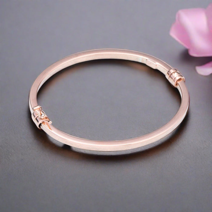 Plain Rose Gold 925 Sterling Silver Bracelet