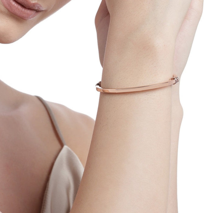 Plain Rose Gold 925 Sterling Silver Bracelet