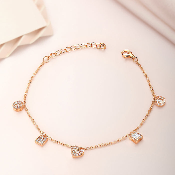 Playful Charms Rose Gold-Plated 925 Silver Bracelet