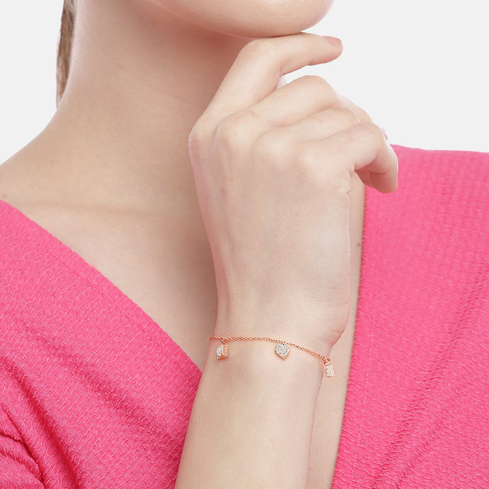 Playful Charms Rose Gold-Plated 925 Silver Bracelet