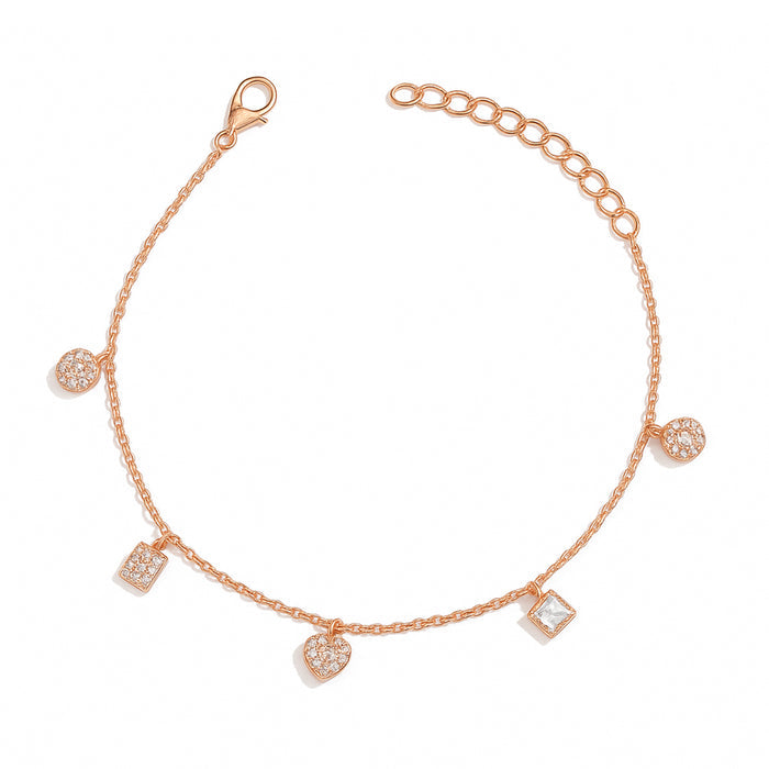Playful Charms Rose Gold-Plated 925 Silver Bracelet