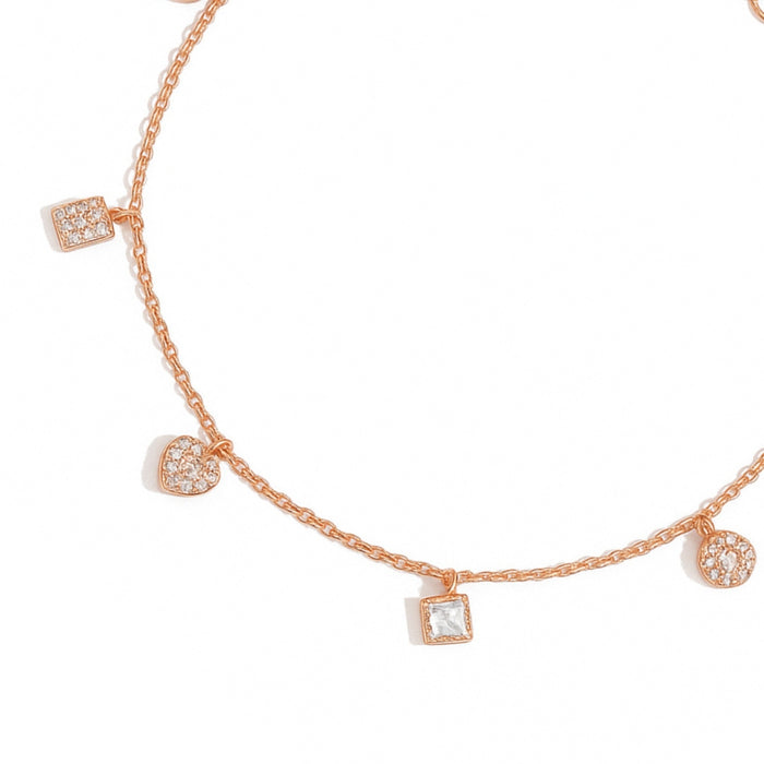 Playful Charms Rose Gold-Plated 925 Silver Bracelet