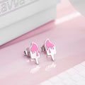 Popsicle Funky Rhodium Plated 925 Sterling Silver Studs