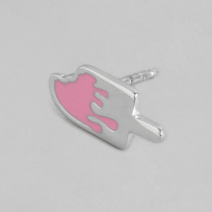 Popsicle Funky Rhodium Plated 925 Sterling Silver Studs