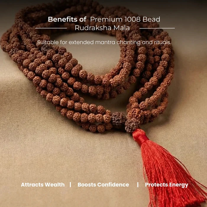 Premium 1008 Bead Rudraksha Mala - view 3