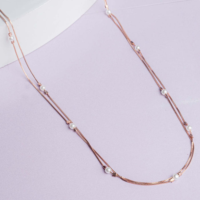 Pretty and Petite Rose Gold 925 Silver Necklace
