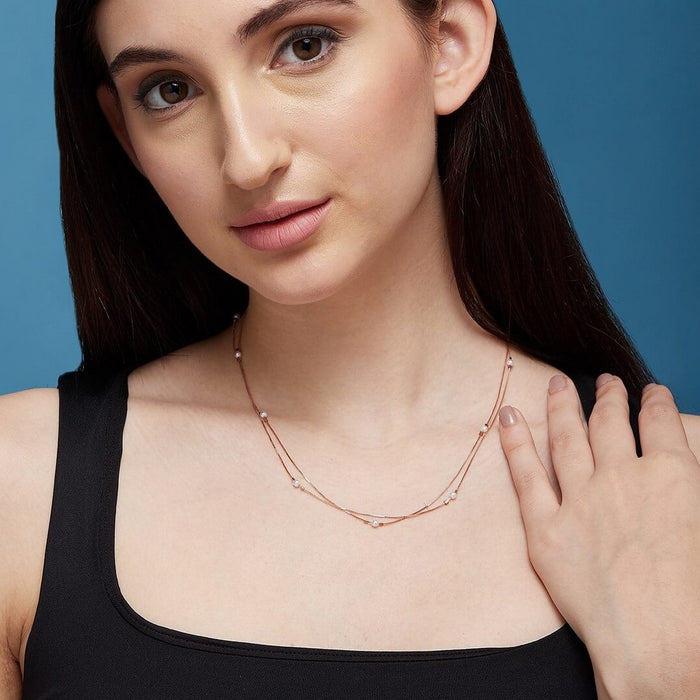 Pretty and Petite Rose Gold 925 Silver Necklace