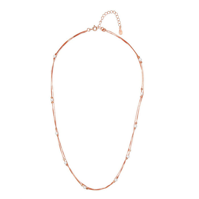 Pretty and Petite Rose Gold 925 Silver Necklace