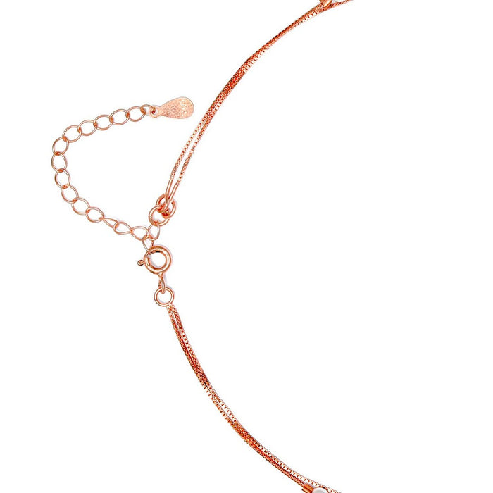 Pretty and Petite Rose Gold 925 Silver Necklace