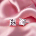 Princess Cut Solitaire 925 Sterling Silver Stud Earrings