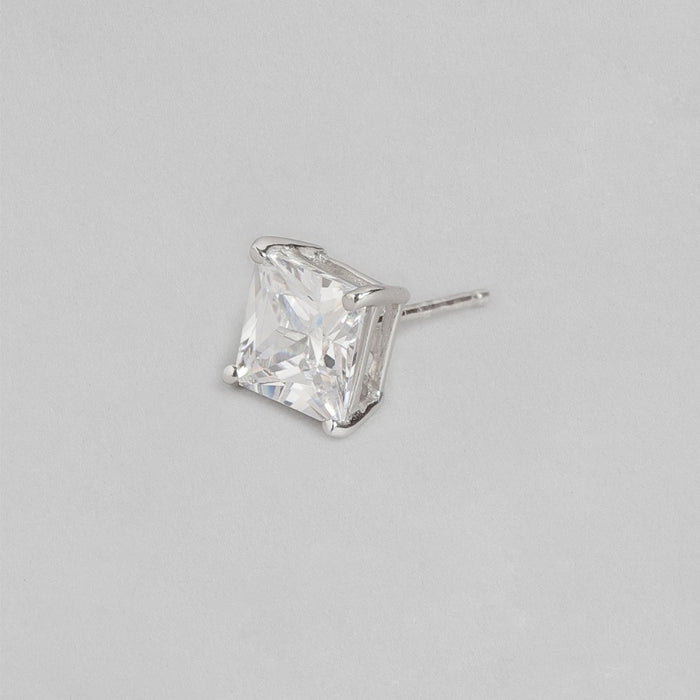 Princess Cut Solitaire 925 Sterling Silver Stud Earrings