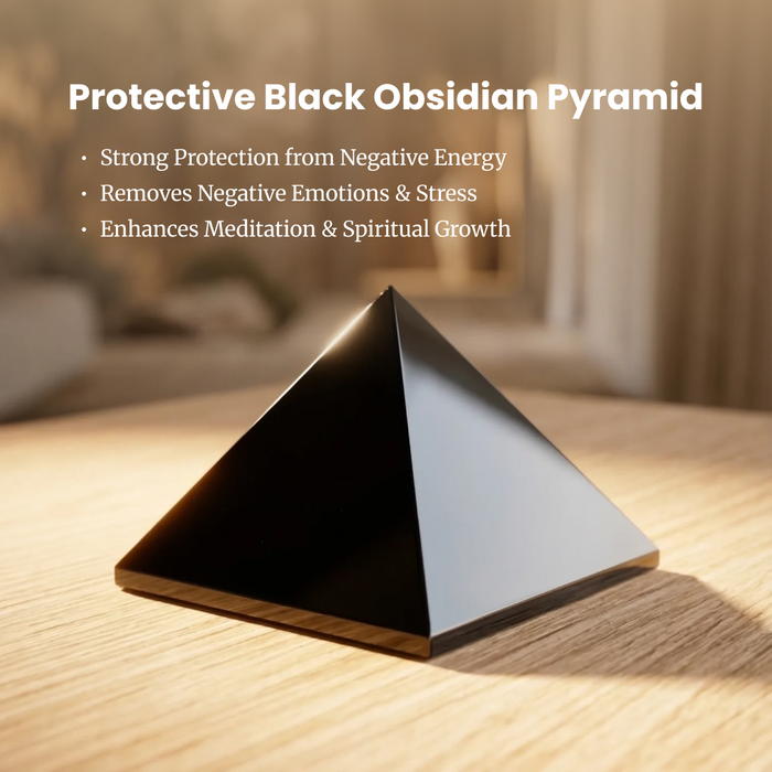 Protective Black Obsidian Pyramid - view 5