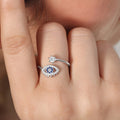 Protective Charm Rhodium Plated 925 Sterling Silver Ring